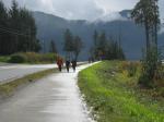 Walkathon participants were seen scattered on the bike trail Saturday afternoon.